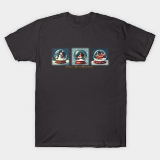 Three Christmas Snow Globes T-Shirt